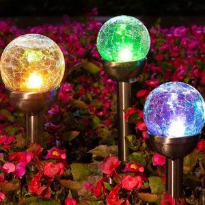 Solpex 3 Pcs Solar Garden Lights Outdoor